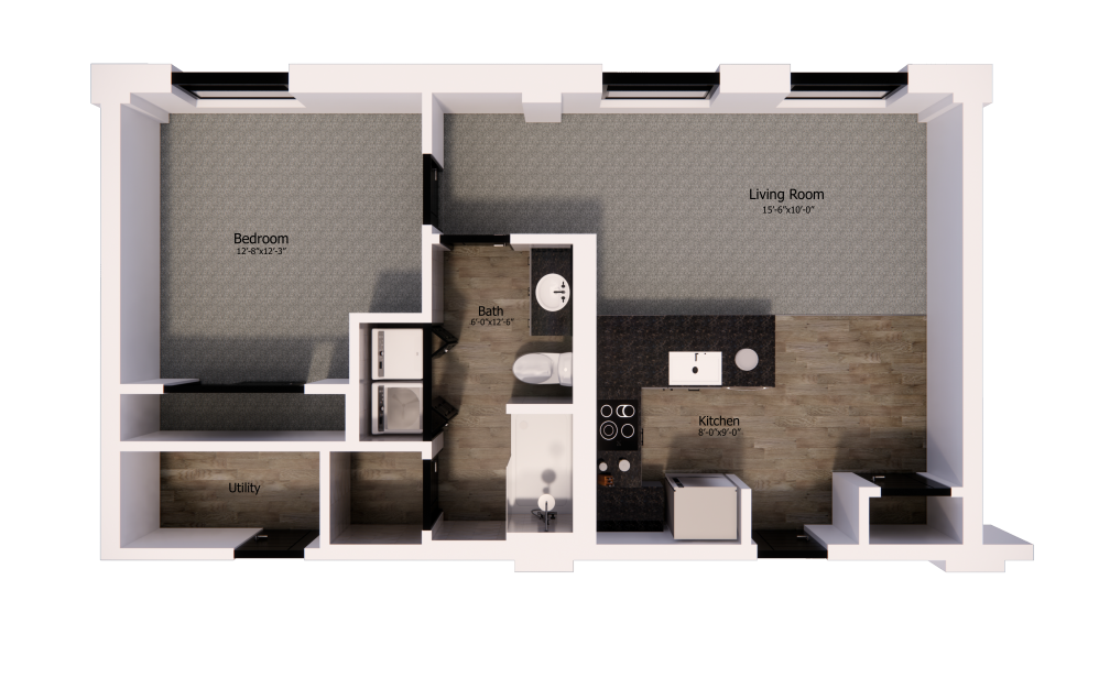 314 - 1 bedroom floorplan layout with 1 bathroom and 680 square feet 314 - 1 bedroom floorplan layout with 1 bathroom and 680 square feet