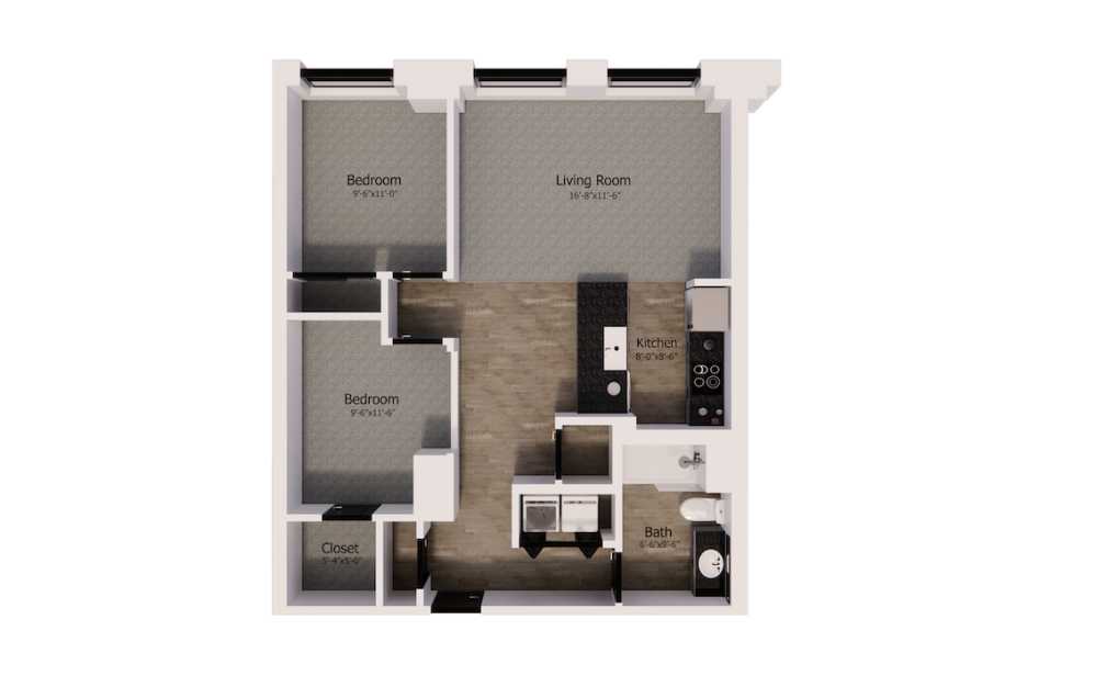 408 - 2 bedroom floorplan layout with 1 bathroom and 855 square feet 408 - 2 bedroom floorplan layout with 1 bathroom and 855 square feet
