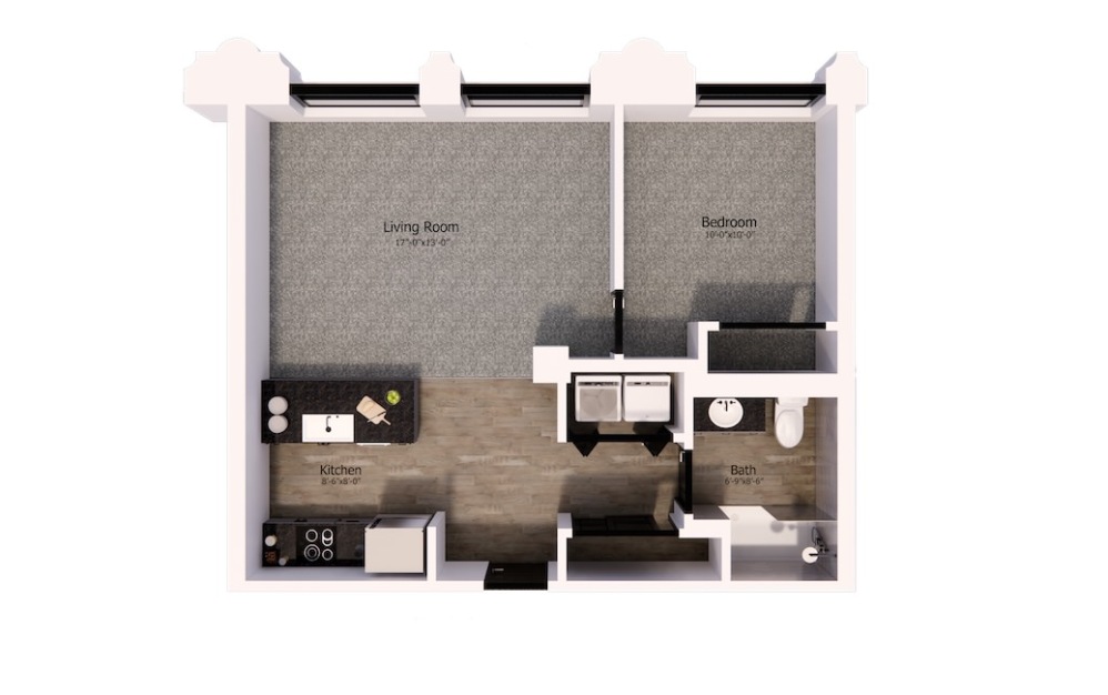 415 - 1 bedroom floorplan layout with 1 bathroom and 645 square feet 415 - 1 bedroom floorplan layout with 1 bathroom and 645 square feet