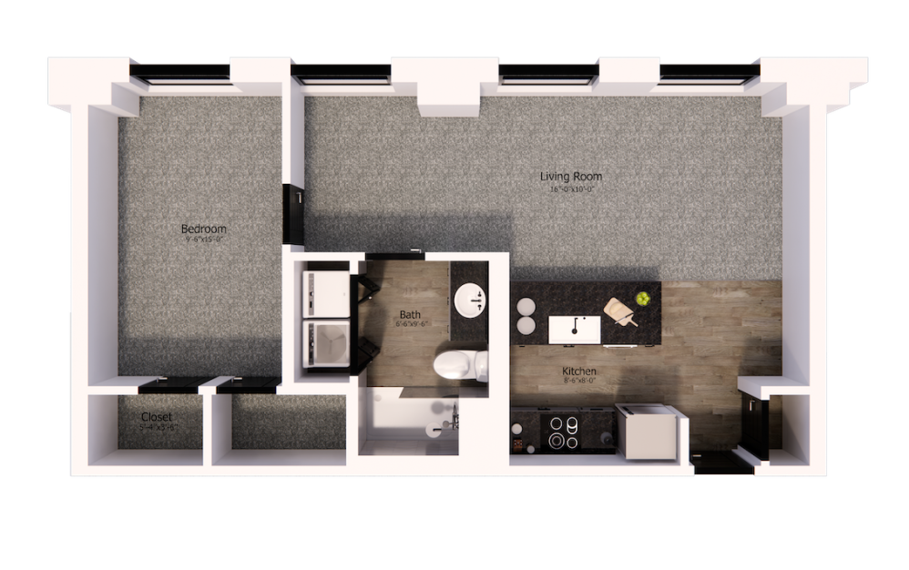 428 - 1 bedroom floorplan layout with 1 bathroom and 705 square feet 428 - 1 bedroom floorplan layout with 1 bathroom and 705 square feet